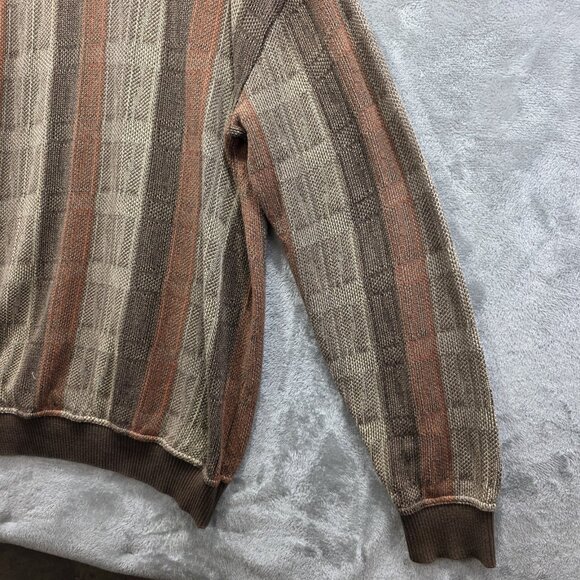 Tosani Sweater Mens XLT Pullover Mocha Biggie Crosby 90s Vintage VTG - Picture 4 of 10